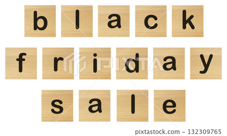 black friday sale words with wood blocks 132309765