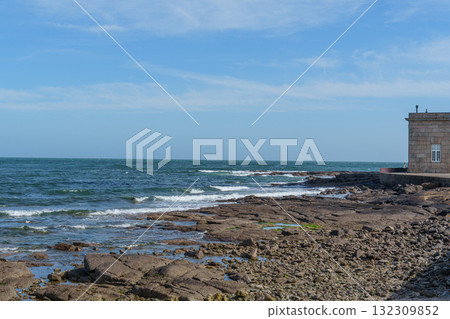 Barfleur and the coast of the french normandy 132309852