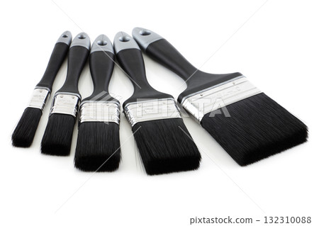 Five paint brushes on white Five paint brushes on white 132310088