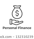 Personal Finance with Money Loan Icon Including Net Worth Image 132310239