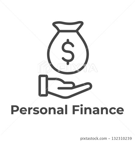 Personal Finance with Money Loan Icon Including Net Worth Image 132310239