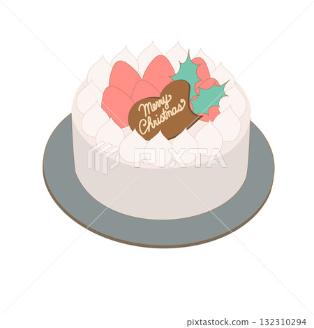 簡單可愛的聖誕蛋糕插畫 132310294