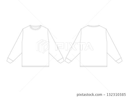 Oversized T-shirt Long Sleeves Template 132310385