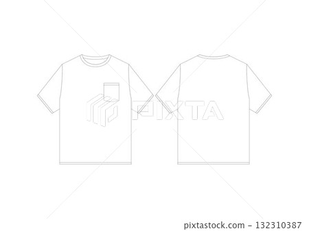 Pocket T-shirt Template 132310387