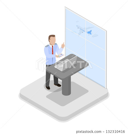 3D Isometric Flat Illustration of Airport Security. Item 3 3D Isometric Flat Illustration of Airport Security. Item 3 132310416