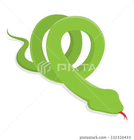 3D Isometric Flat Illustration of Colorful Poisonous Snakes. Item 1 3D Isometric Flat Illustration of Colorful Poisonous Snakes. Item 1 132310433