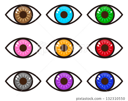 Eye icon illustration material set Eye icon illustration material set 132310550