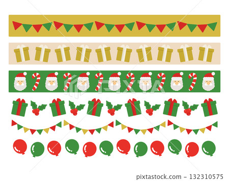 Christmas line illustration set Christmas line illustration set 132310575
