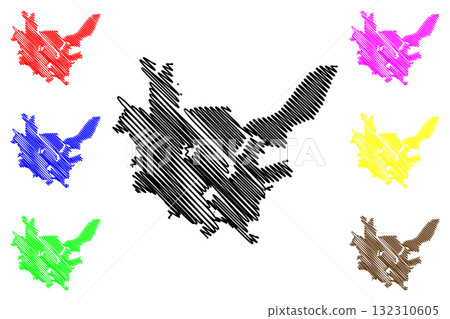 Chico City, California (United States cities, United States of America, us, usa city) map vector illustration, scribble sketch City of Chico map 132310605