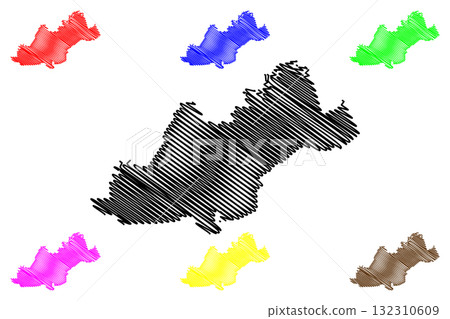 League City, Texas (United States cities, United States of America, us, usa city) map vector illustration, scribble sketch City of League map 132310609