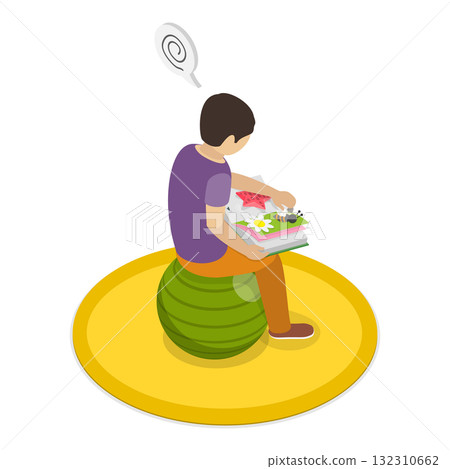 3D Isometric Flat  Illustration of Sensory Development for Autist Kids. Item 3 3D Isometric Flat  Illustration of Sensory Development for Autist Kids. Item 3 132310662