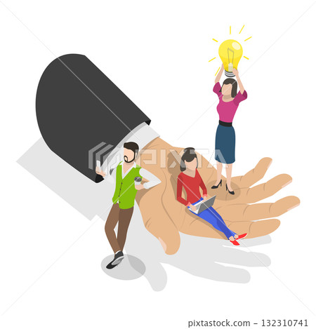 3D Isometric Flat Illustration of Employees Wellbeing and Support. Item 2 3D Isometric Flat Illustration of Employees Wellbeing and Support. Item 2 132310741