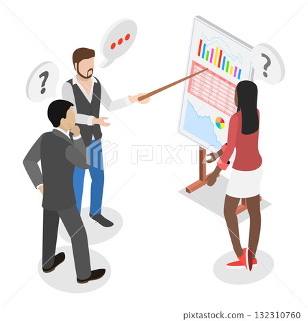 3D Isometric Flat Illustration of Telemarketing. Item 2 3D Isometric Flat Illustration of Telemarketing. Item 2 132310760