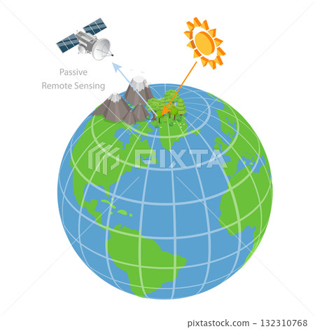 3D Isometric Flat Illustration of Orienteering with GPS Technology. Item 2 3D Isometric Flat Illustration of Orienteering with GPS Technology. Item 2 132310768