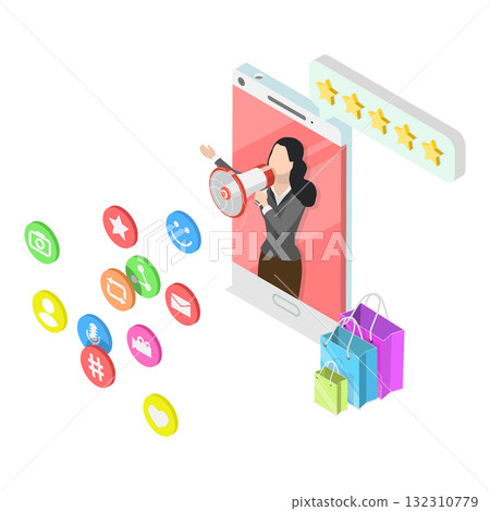 3D Isometric Flat Illustration of Internet Marketing. Item 3 3D Isometric Flat Illustration of Internet Marketing. Item 3 132310779