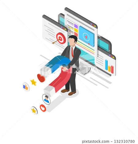 3D Isometric Flat Illustration of Internet Marketing. Item 2 3D Isometric Flat Illustration of Internet Marketing. Item 2 132310780