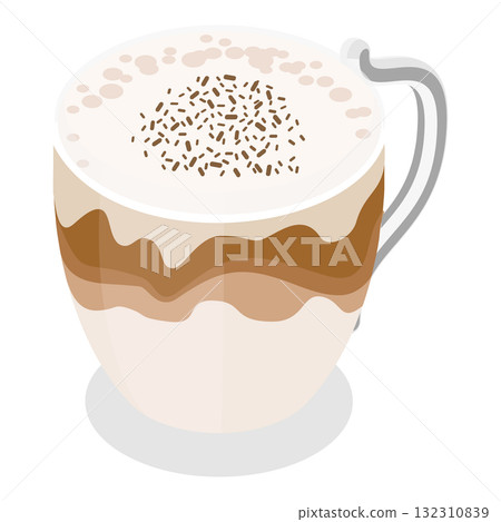 3D Isometric Flat Set of Coffee Beverages. Item 13 3D Isometric Flat Set of Coffee Beverages. Item 13 132310839