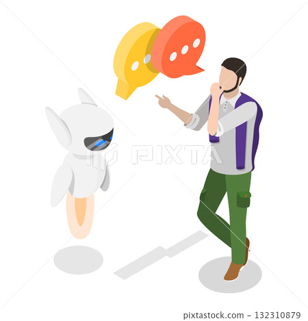 3D Isometric Flat Illustration of Prompt Engineering. Item 1 3D Isometric Flat Illustration of Prompt Engineering. Item 1 132310879