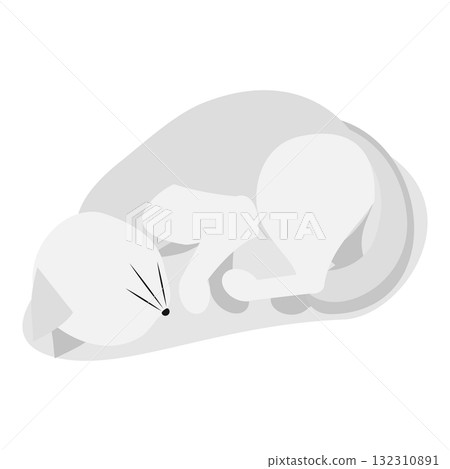 3D Isometric Flat Illustration of Sleeping Pets. Item 2 3D Isometric Flat Illustration of Sleeping Pets. Item 2 132310891