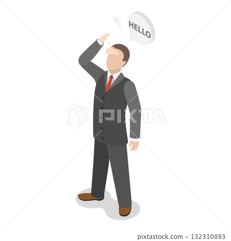 3D Isometric Flat Illustration of Sign Language. Item 6 3D Isometric Flat Illustration of Sign Language. Item 6 132310893