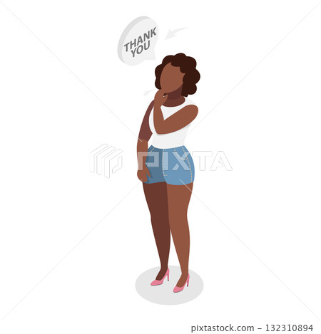 3D Isometric Flat  Illustration of Sign Language. Item 5 132310894