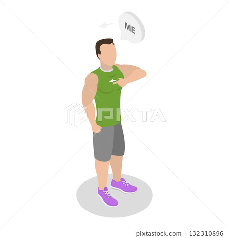 3D Isometric Flat Illustration of Sign Language. Item 3 3D Isometric Flat Illustration of Sign Language. Item 3 132310896