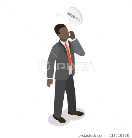 3D Isometric Flat  Illustration of Sign Language. Item 1 132310898