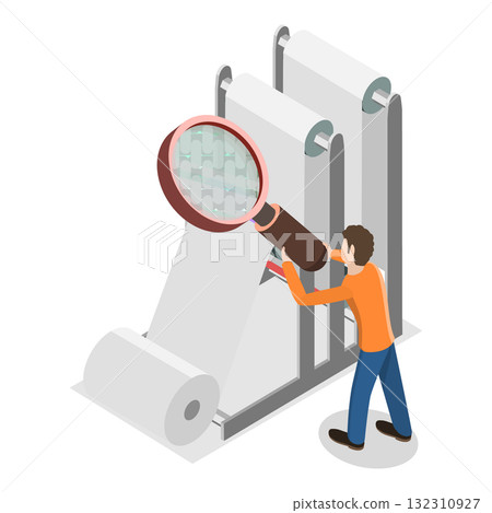 3D Isometric Flat  Illustration of Light Industry Factory. Item 2 132310927