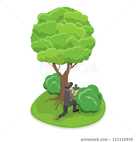 3D Isometric Flat  Illustration of Private Investigating. Item 4 132310939