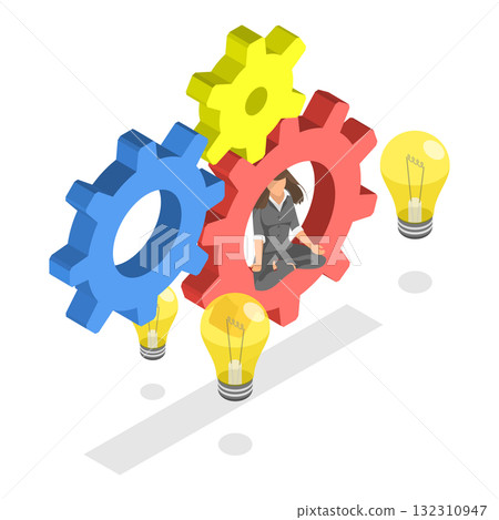 3D Isometric Flat Illustration of Psychology. Item 1 3D Isometric Flat Illustration of Psychology. Item 1 132310947