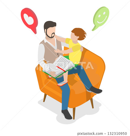 3D Isometric Flat Set of Parents Learning with their Kids. Item 2 3D Isometric Flat Set of Parents Learning with their Kids. Item 2 132310950