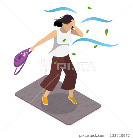 3D Isometric Flat Illustration of Various Weather Conditions. Item 5 3D Isometric Flat Illustration of Various Weather Conditions. Item 5 132310972