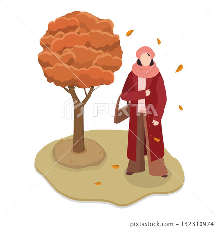 3D Isometric Flat  Illustration of Various Weather Conditions. Item 3 132310974