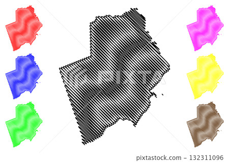 Albert County (Canada, New Brunswick Province, North America) map vector illustration, scribble sketch Albert map 132311096