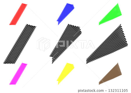 Sunbury, Queens and Kings County (Canada, New Brunswick Province, North America) map vector illustration, scribble sketch map 132311105