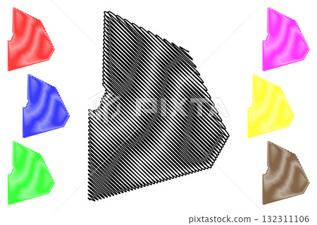 Victoria County (Canada, New Brunswick Province, North America) map vector illustration, scribble sketch Victoria map 132311106