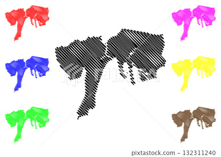 Bayside Council (Commonwealth of Australia, New South Wales, NSW) map vector illustration, scribble sketch Bayside map Bayside Council (Commonwealth of Australia, New South Wales, NSW) map vector illustration, scribble sketch Bayside map 132311240