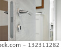 Closeup white open door 132311282