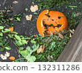 Broken halloween pumpkin 132311286