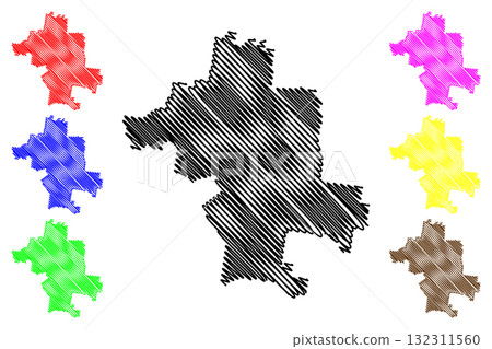 Carrathool Shire (Commonwealth of Australia, New South Wales, NSW) map vector illustration, scribble sketch Carrathool map 132311560