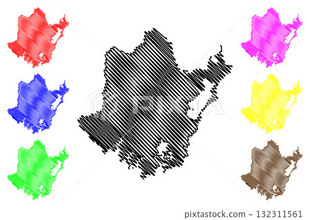 Central Coast Council (Commonwealth of Australia, New South Wales, NSW) map vector illustration, scribble sketch Central Coast map 132311561