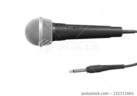 Black corded karaoke microphone 132311663