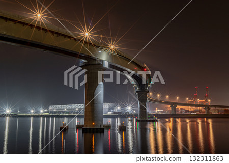 Inaba Port Line night view Inaba Port Line night view 132311863
