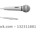 White corded karaoke microphone White corded karaoke microphone 132311881