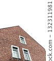 red brick house or home building isolated on white with copy space 132311981