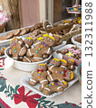 Christmas gingerbread cookies on table for noel 132311988