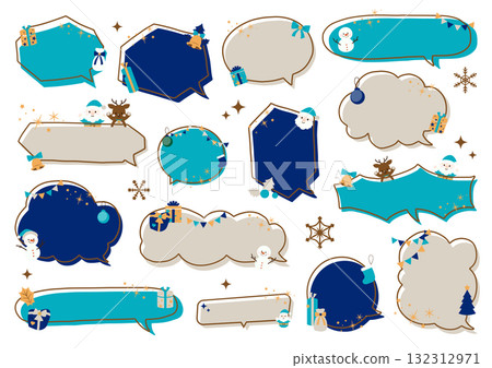 Christmas speech bubble illustration set 132312971