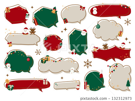 Christmas speech bubble illustration set 132312973
