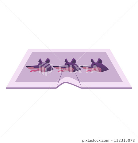 Rug with dog muzzles print, vector cartoon pets lilac carpet, cozy home textile decorative interior neat mat isolated Rug with dog muzzles print, vector cartoon pets lilac carpet, cozy home textile decorative interior neat mat isolated 132313078