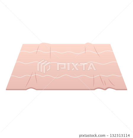 Rug with a wave pattern in nude beige, vector cartoon carpet for floor in room or bathroom, cozy home textile neat mat Rug with a wave pattern in nude beige, vector cartoon carpet for floor in room or bathroom, cozy home textile neat mat 132313114